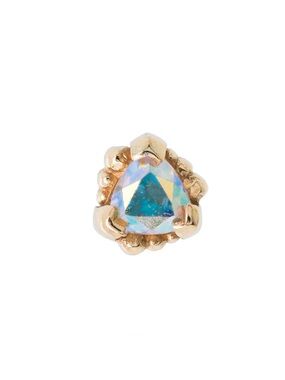 BVLA Beaded Trillion Nostril Screw 14K Yellow Gold w/ Mercury Mist Topaz